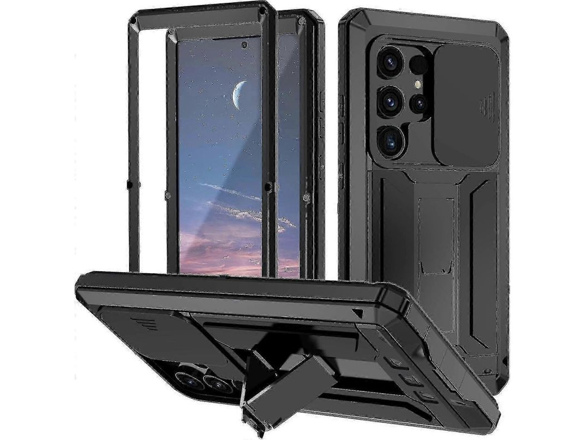 Yuru capa Protetora para Samsung Galaxy S24 Plus, Impermeável, Tampa Deslizante, Preto