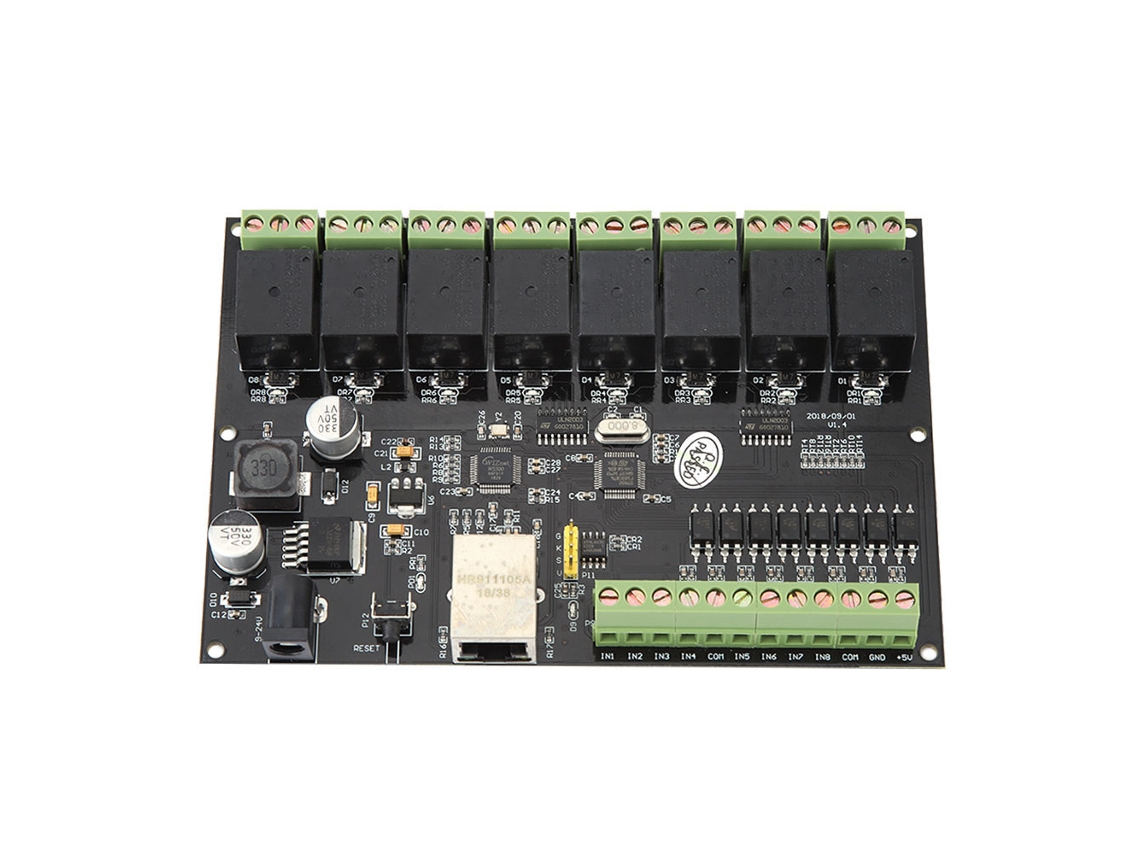 Controlador De Relé 8 Vias Ethernet Tcp/ip Com Controle Remoto Web Para Casa Inteligente E Equipamentos Elétricos