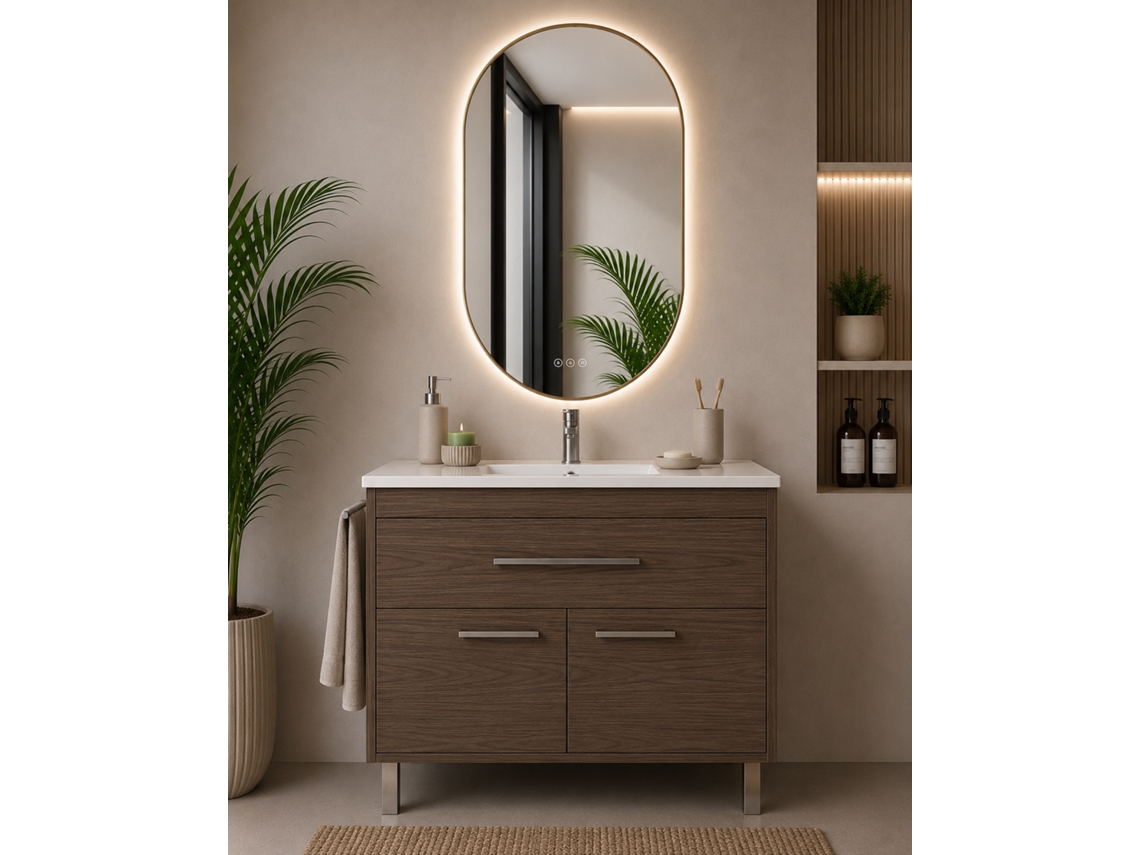 Móvel De Casa De Banho Com Lavatório Origenbath Bahia Sem Espelho 70x45 Cm Freixo Tea