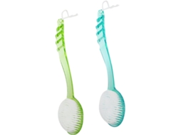 Conjunto De 2 Escovas Banho Esfoliantes Com Cabos Para E Corpo, Para Uma Pele Macia, Cor Verde