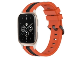 Lurelia Garmin Forerunner Sq2 Music Pulseira Vertical De 20 Mm, Silicone Bicolor, Laranja E Preta