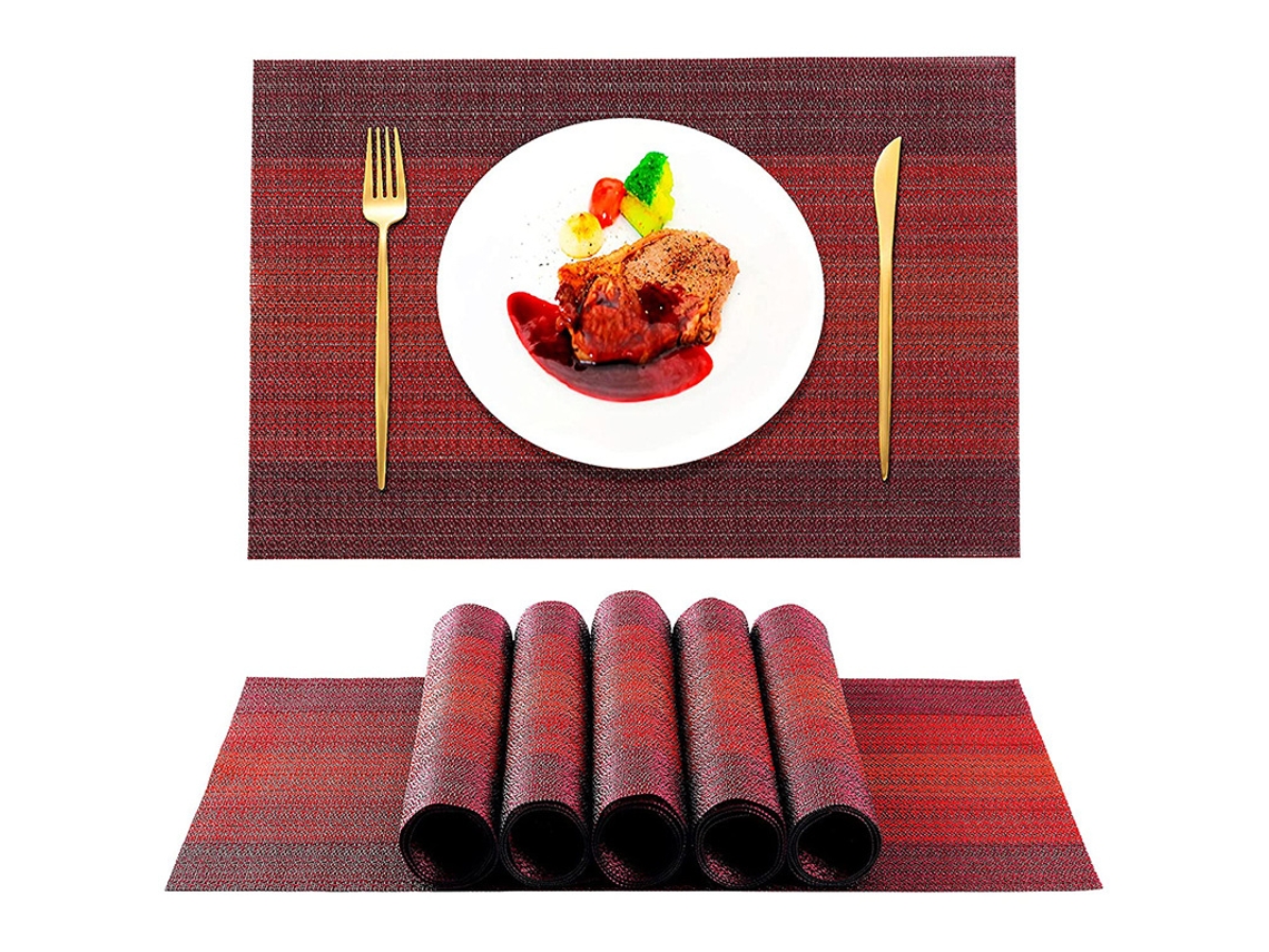 Conjunto de 6 Porta copos AQUAFORGE de mesa, vinil trançado resistente ao calor