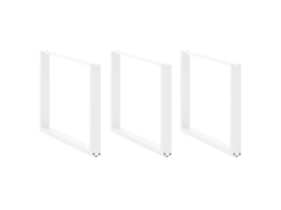 Vidaxl Pés De Mesa De Jantar Em Forma De U, 3 Peças, Branco, 100x (72-73) Cm, Aço