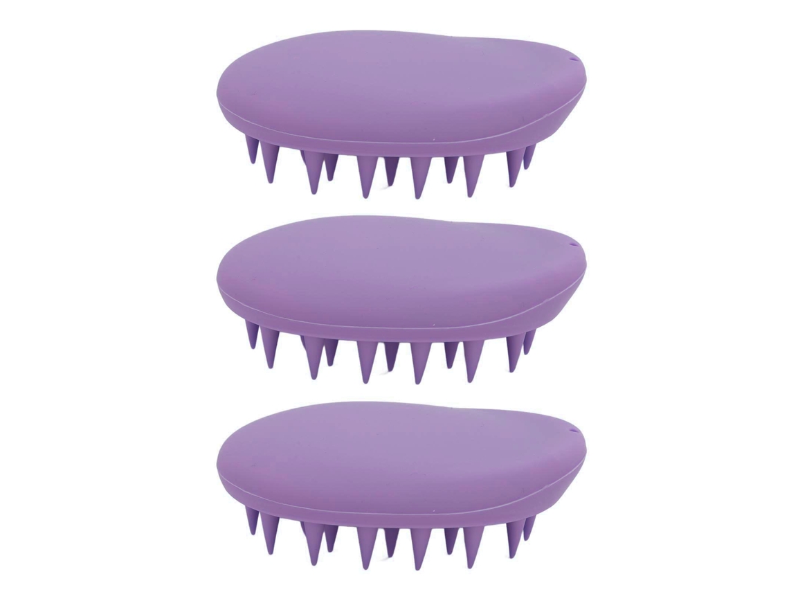 2026 3 Peças de Escova de Massagem para Couro Cabeludo com Silicone Macio para Shampoo e Alivio de Fadiga em Casa