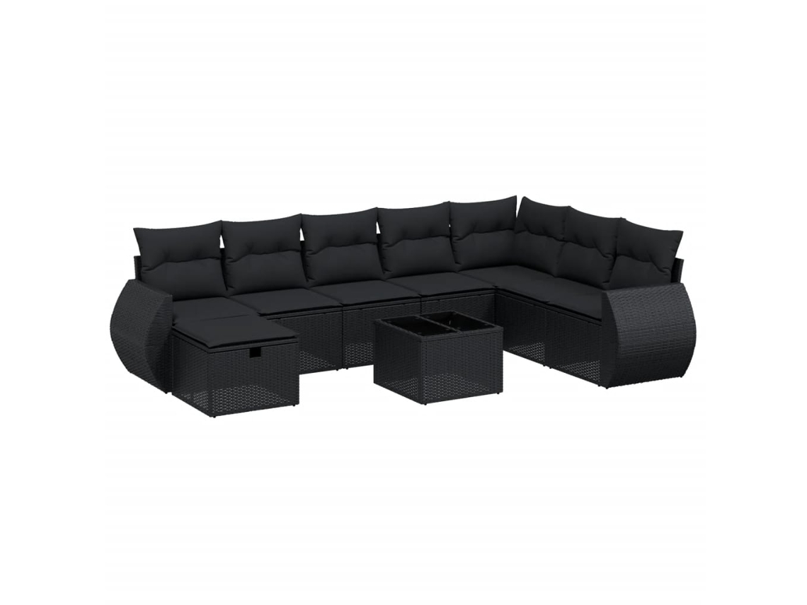 Garden Sofa Set, Garden Sofa Sets Vidaxl Preto Rattan / Vime (n/a)