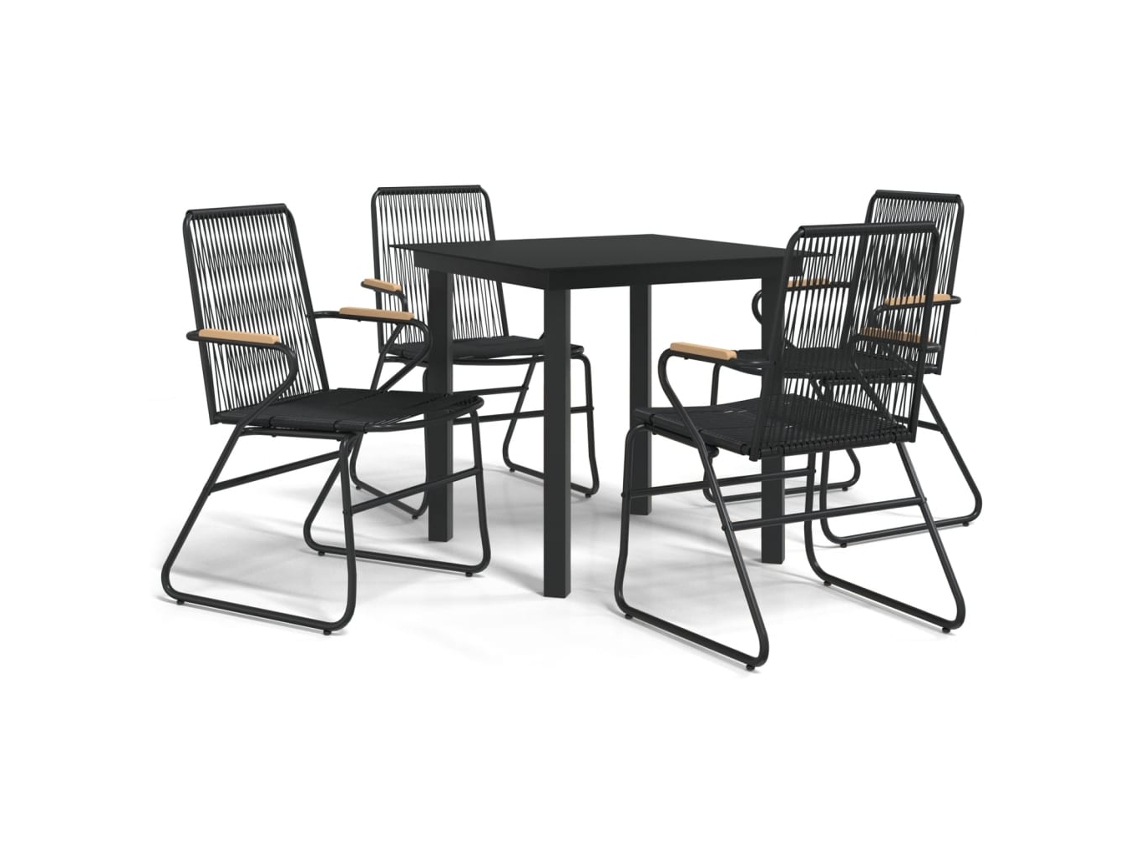 Garden Dining Set, Garden Dining Sets Vidaxl Preto Rattan / Vime (n/a)