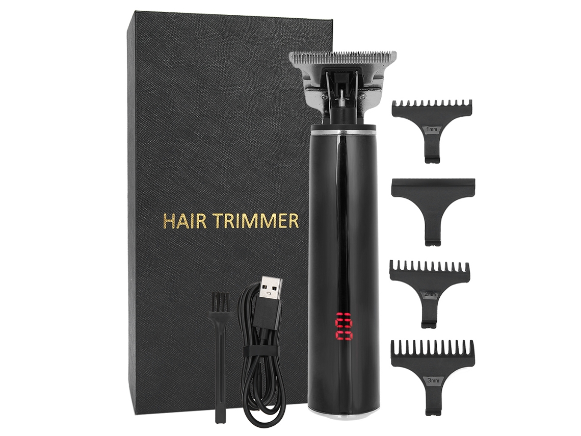 2026 cortadora de Cabelo Elétrico Impermeável com Tela Lcd Recarregável Usb para Uso Doméstico Preta