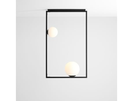 Lâmpada de Teto Quadro 2 Preto