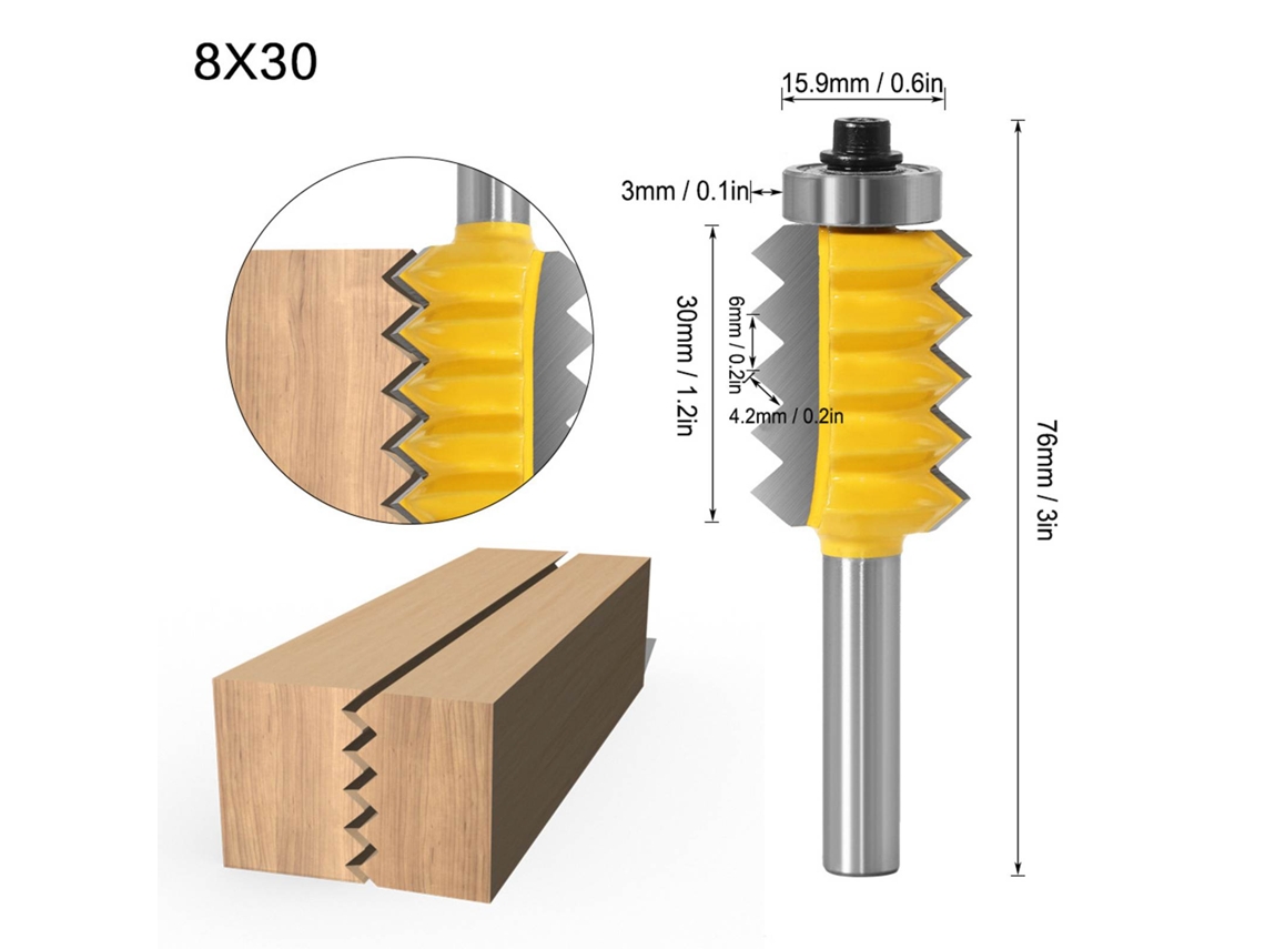 Laxiscreed Cortador De Madeira Com 8 Dentes Para Carimbagem E Contornos Wave