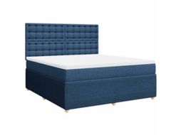 Cama com Molas/colchão 180x200 Cm Tecido Azul MAISON EXCLUSIVE