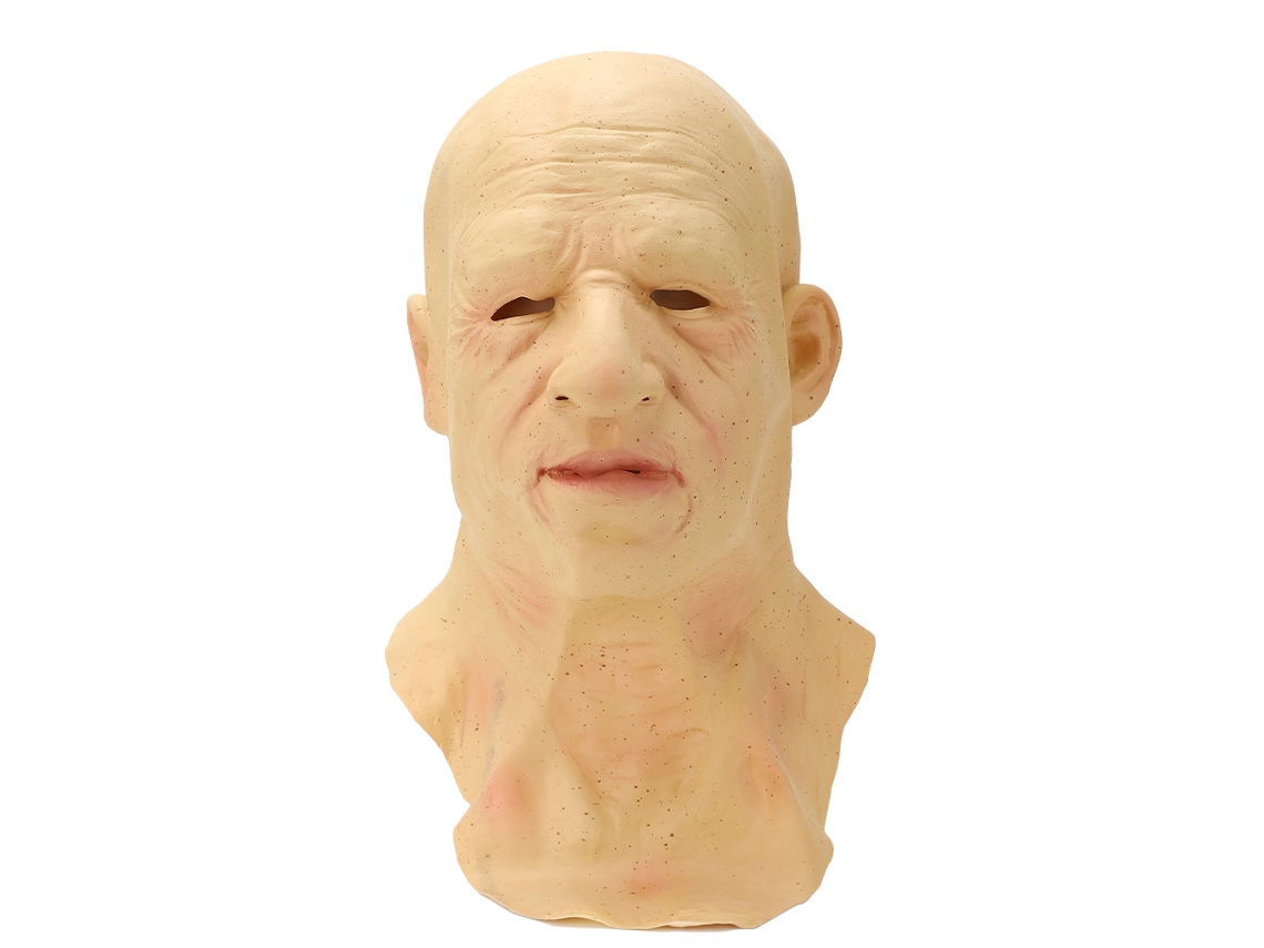 Máscara de Halloween de látex, careca, com rosto de personagem estilo E1 LAXISCREED