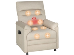 Poltrona moderna de tecido PRIME KANG, ampla, estofada, 90x86x91 cm, Creme