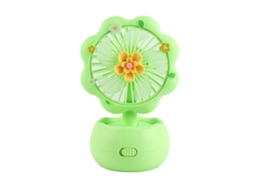 Ventilador Mini Portátil Usb Recarregável Flor Verde Crianças