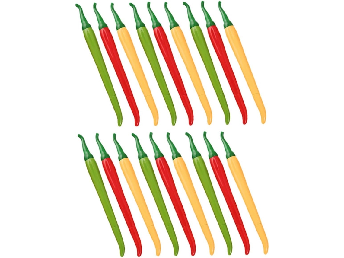 Doitool 18 Canetas Em Gel Formato De Pimenta, Feitas Plástico E Aço