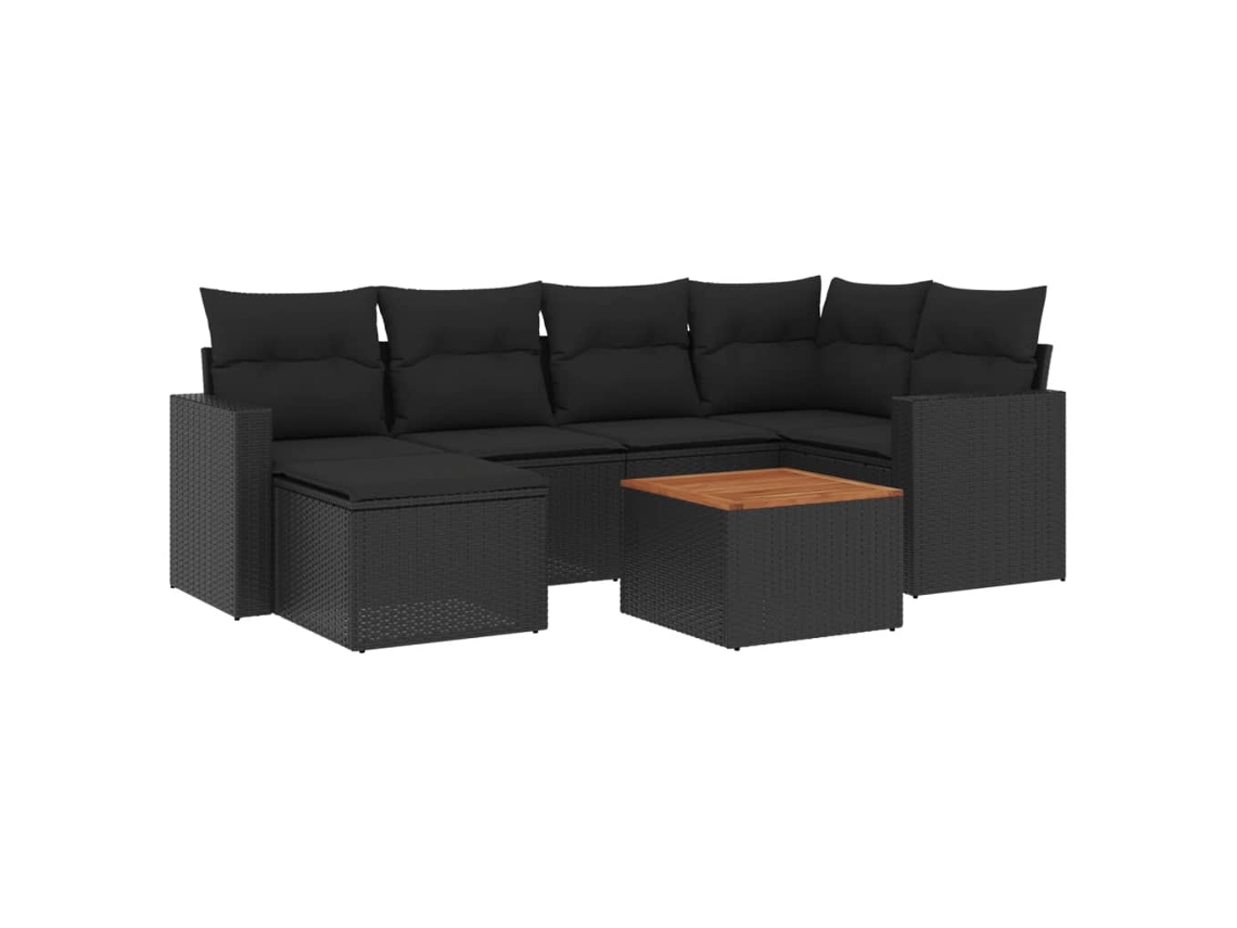 Garden Sofa Set, Garden Sofa Sets Vidaxl Preto Rattan / Vime (n/a)