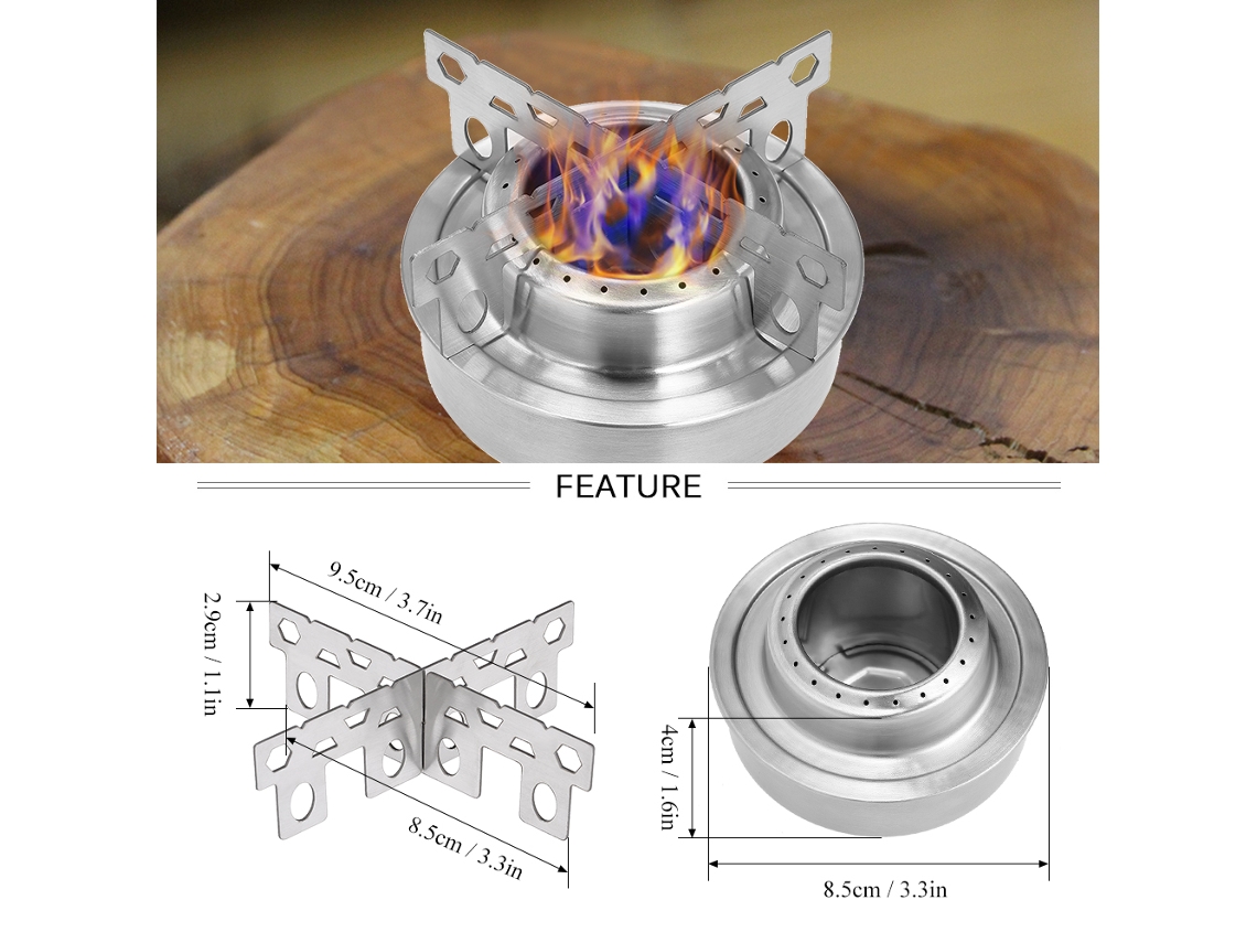 Estufa de Álcool Portátil com Suporte Cruzado