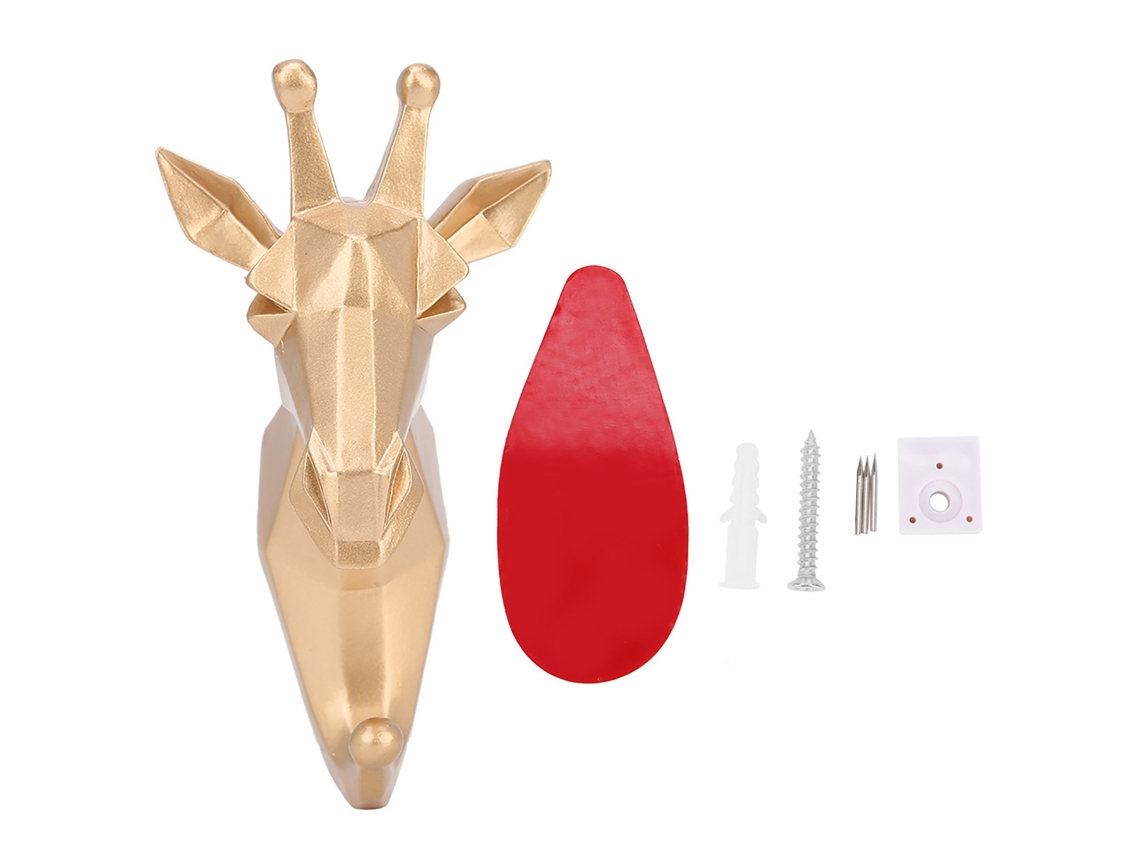 Gancho de parede em resina estilo animal girafa para toalhas, chapéus, chaves, cozinha e banheiro | S/MARCA