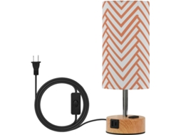 Abajur De Mesa Sensível Ao Toque Com Cúpula Tecido E Lâmpada Led Inclusa, Ideal Para Uso Em Escritório, Cor Laranja