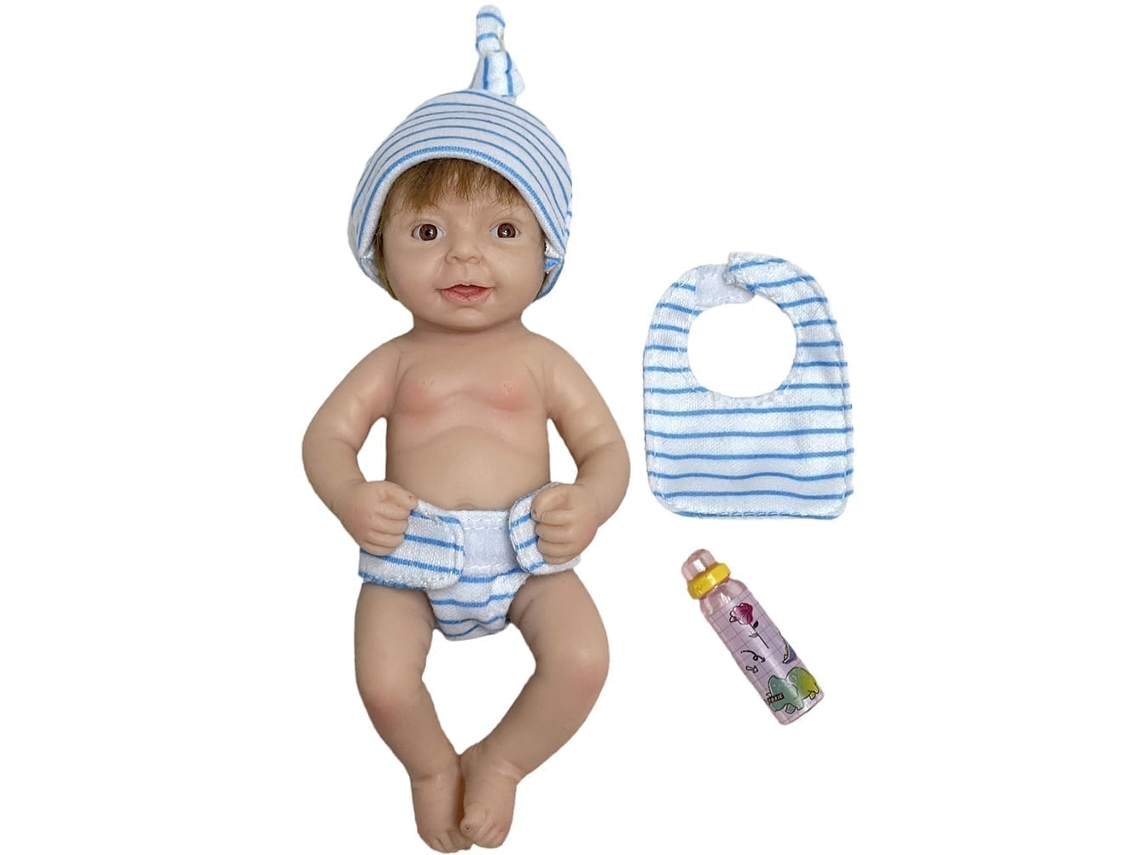Primerox boneca Reborn Mini Silicone Menino 15cm Olhos Abertos Brinquedo Presente para Crianças