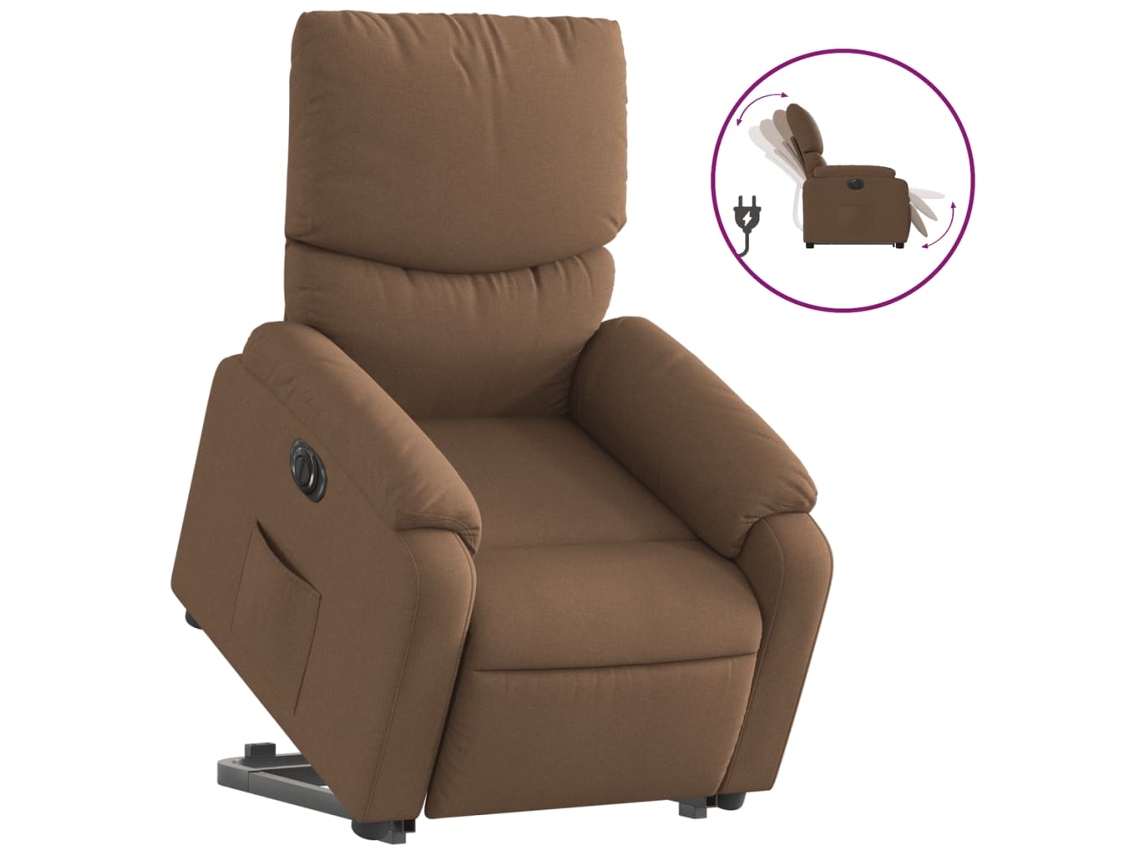 Electric Stand Up Recliner Chair, Electric Stand Up Recliner Chairs Vidaxl Marrom Tecido