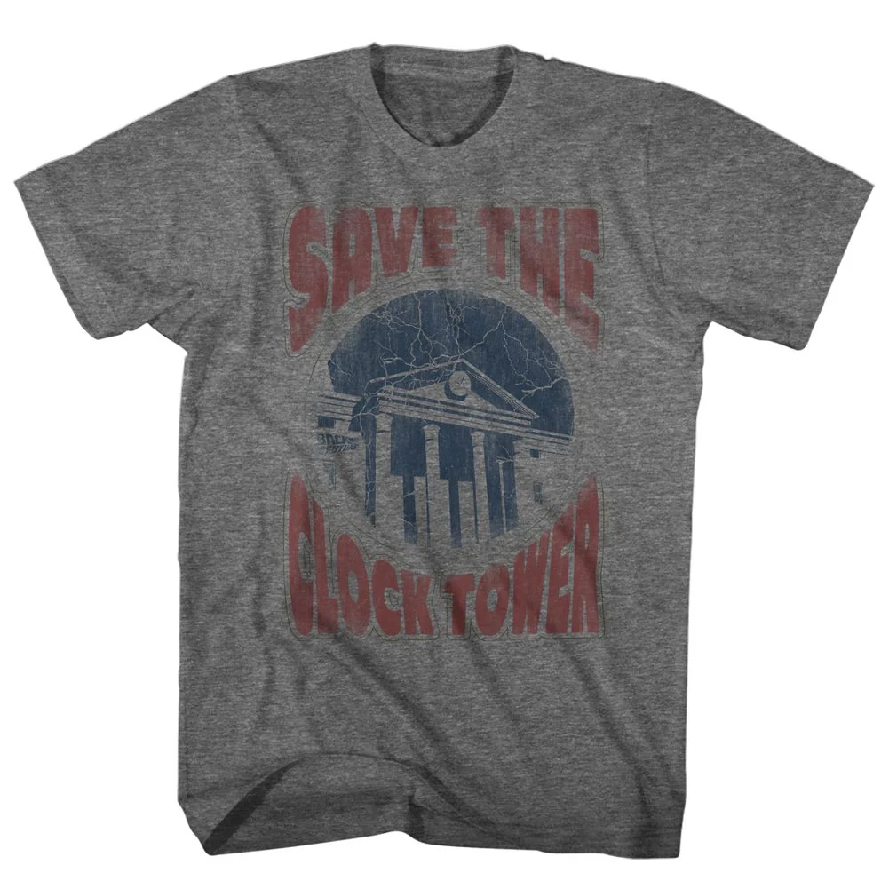 Rockinstone Back To The Future Movie Saves The Day Heather Graphite Adult T-shirt Size:s