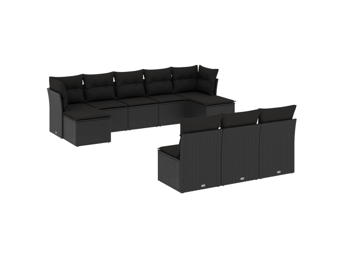 Garden Sofa Set, Garden Sofa Sets Vidaxl Preto Rattan / Vime (n/a)