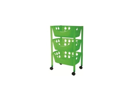 Carrinho De Legumes Grande Multiuso 3 Andares 70,5 X 45 X 29,5 Cm Cor Verde - 271 JUYPAL