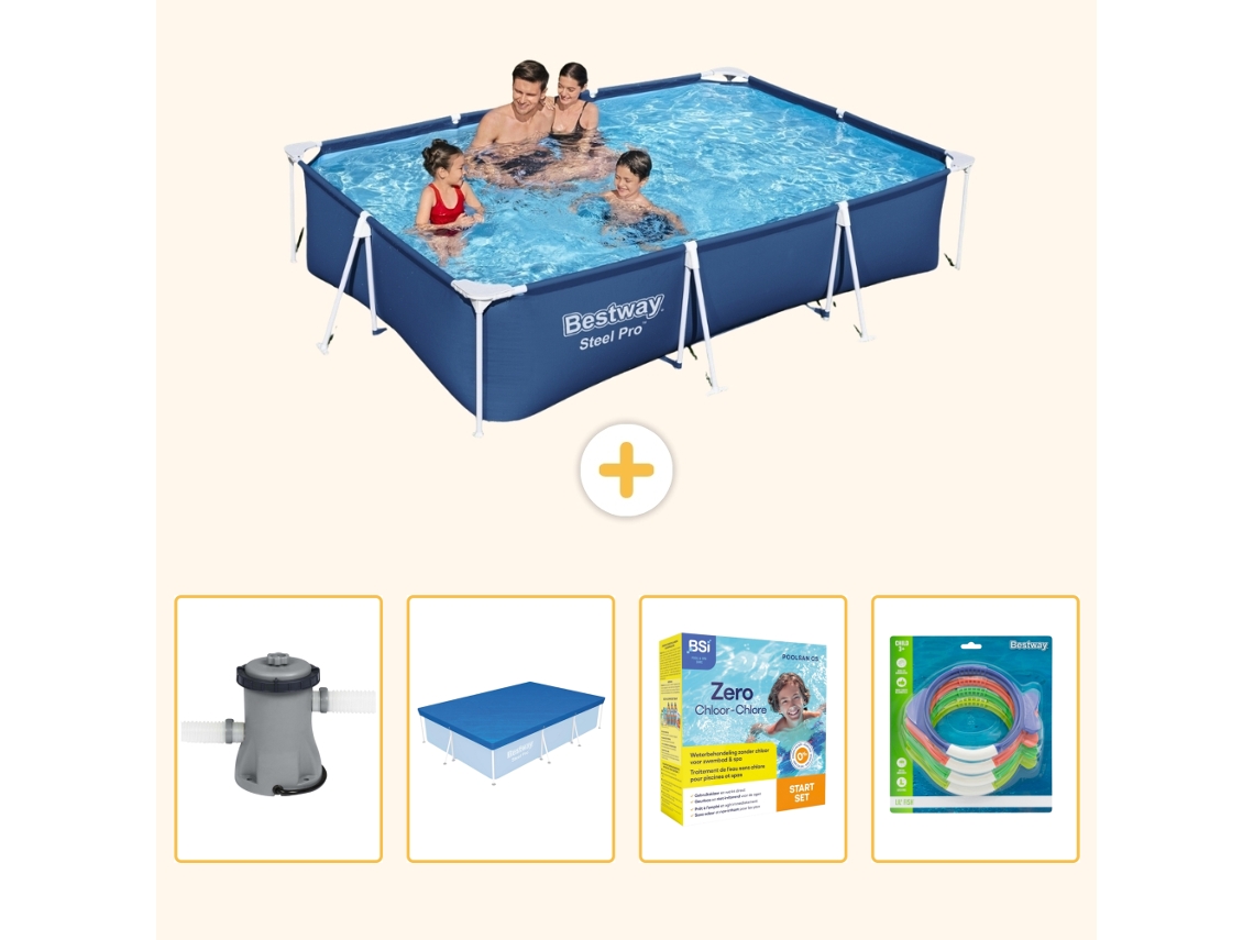 Bestway Piscina Bestway Steel Pro Retangular - 300x201x66 Cm - 5-peças S231