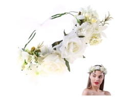 Corona De Flores Para Mujeres Arreglo Floral De Tela Ajustable Para Bodas Fiestas Fotografías Regalo