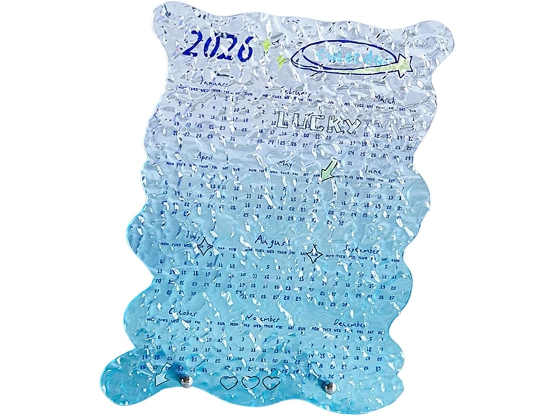 Calendário De Mesa Multifuncional Para O Ano De 2026, Em Acrílico Transparente, Ideal Para Escritório.