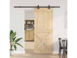 Vidaxl Porta Deslizante Narvik Natural E Preto 95 X 210 Cm (213,5 Cm)