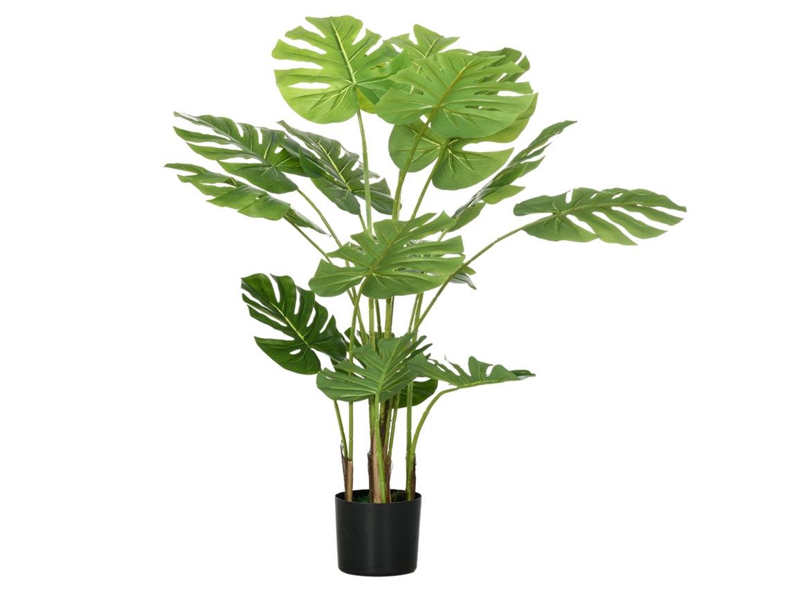 Monstera Artificial 120cm Vaso Musgo Pe Sala Estar Verde VELTRIX