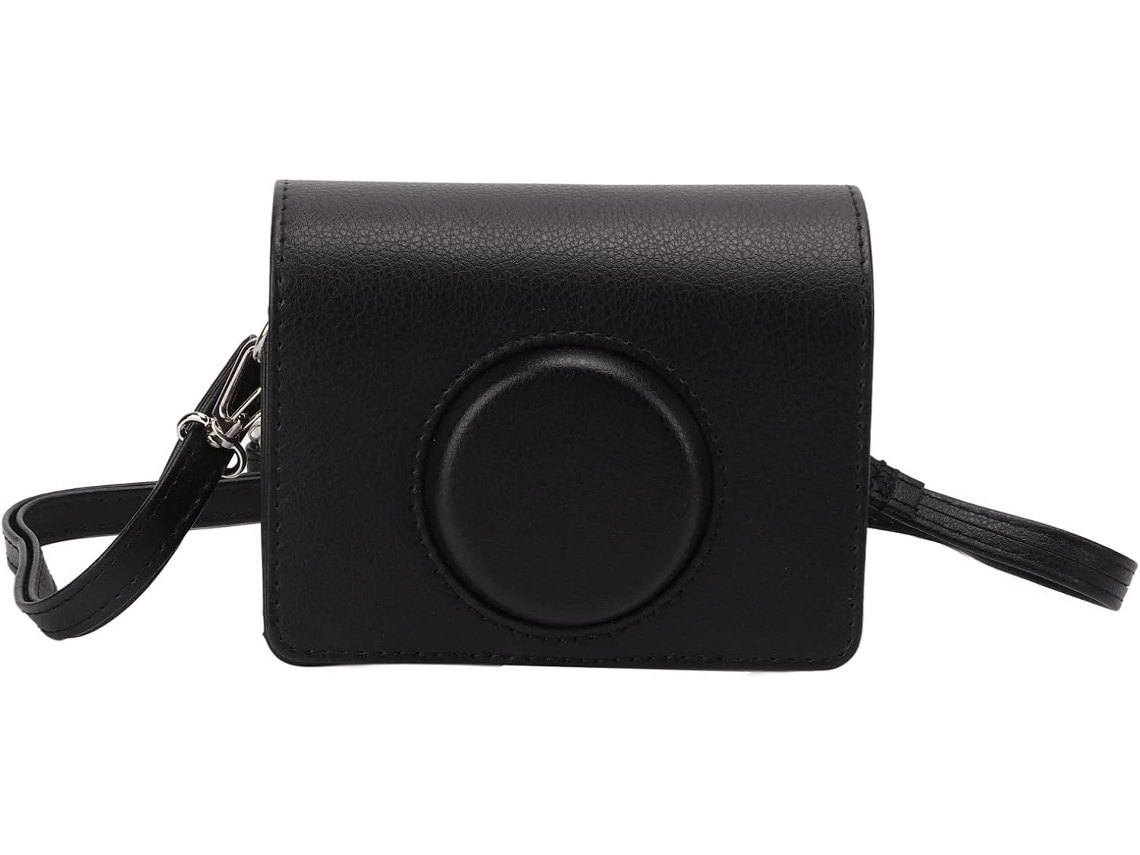 Mini Bolsa Para Câmera Em Couro Pu, Capa De Ombro Marrom 5,6 X 2,1 X 4,1 Polegadas (preta)