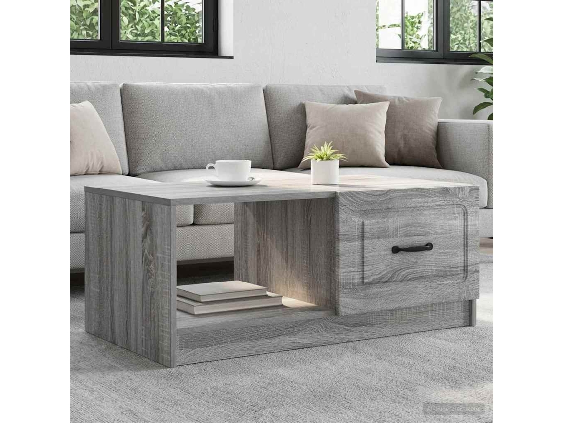 Vidaxl Mesa De Centro Sonoma Cinzento 90 X 50 X 37 Cm