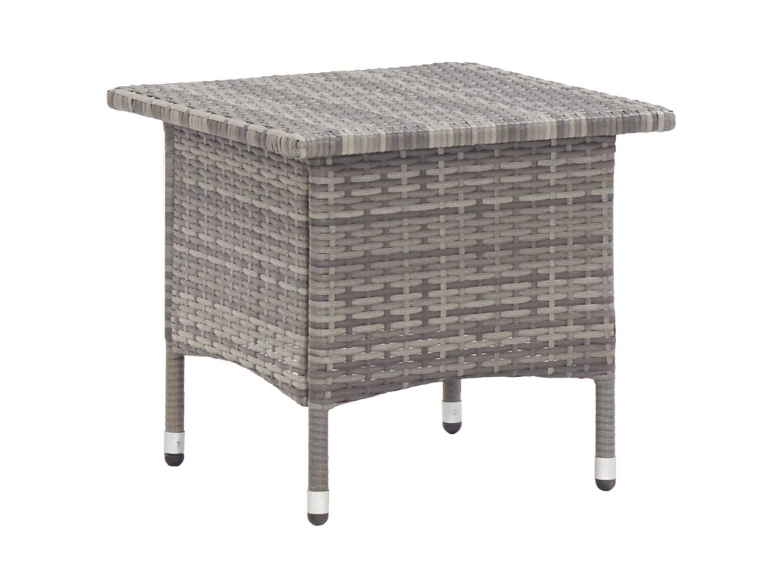 Vidaxl Mesa De Centro 50x50x47 Cm Vime Pe Cinzento