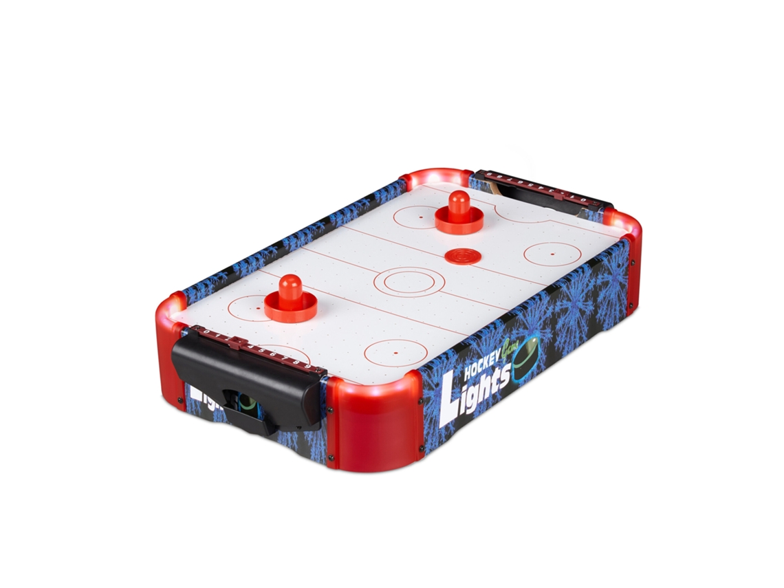 Jogo De Mesa De Hóquei De Ar Relaxdays, Hóquei De Ar Profissional Com Led, Ventilador Incluído, Acessórios, Colorido