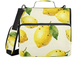 Organizador De Mesa Para Massa Com Alça, Resistente À Água, Com 3 Carimbos E Na Cor Amarelo Limão, Com Fundo