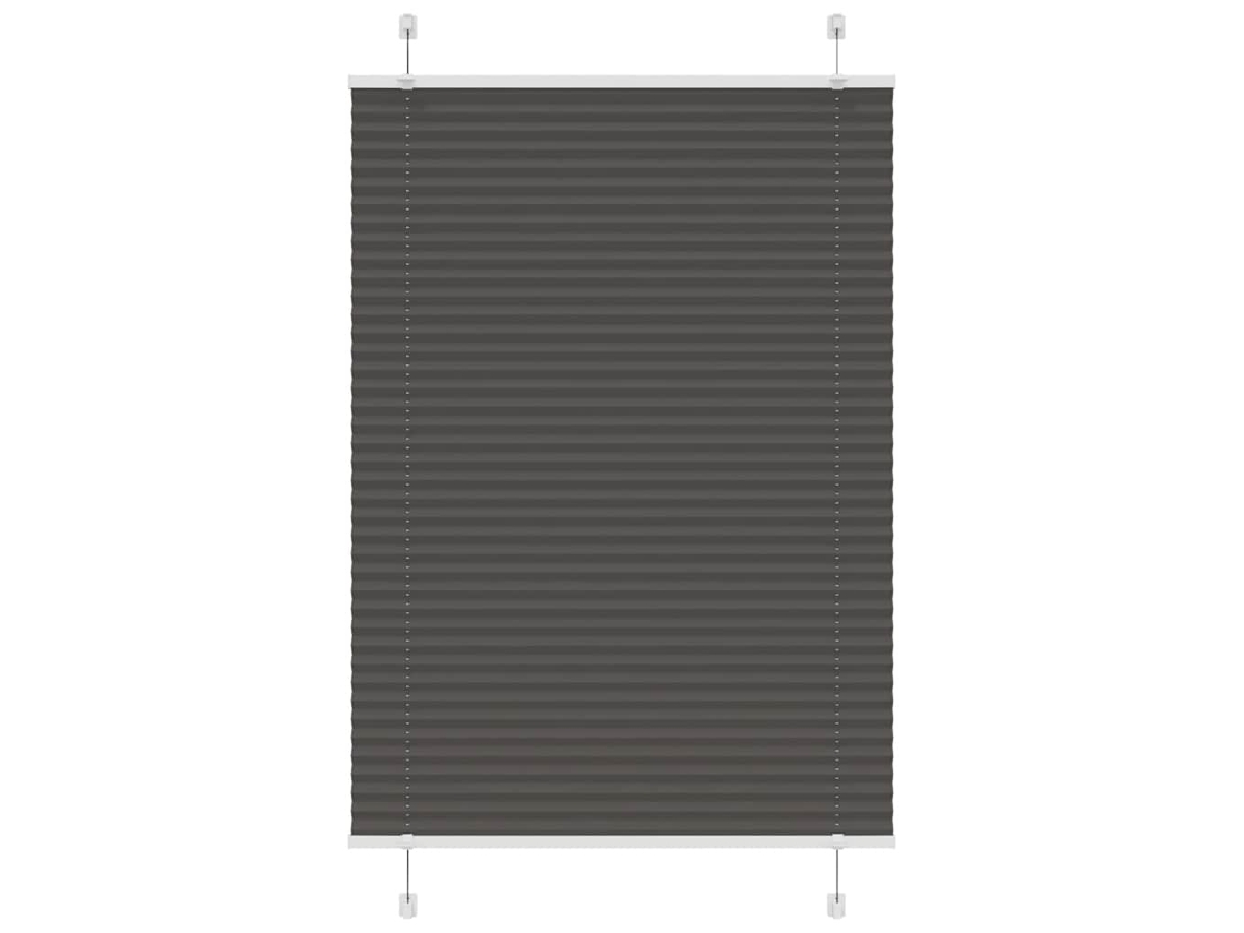 Vidaxl Preto Plissada Cega 90x150 Cm Largura Tecido 89,4 Cm Poliéster