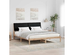 Vidaxl Estrutura Da Cama Com Cabeceira Castanho E Preto 180 X 200 Cm