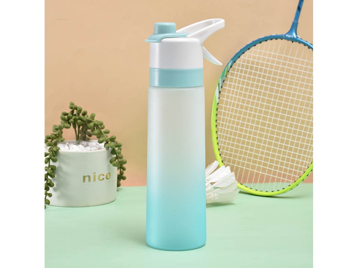 Garrafa De Água Com Spray - Gradiente Azul E Branco, 700ml, Leve E Resistente, Para Esportes