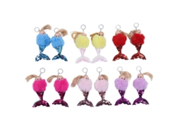 12pcs Conjunto De Portachaves Pom Pom 17cm Multicores Fluffy Para Mochila Bolsa