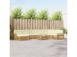 Vidaxl Conjunto De Sofás Para Exterior 9 Unid. Branco E Creme