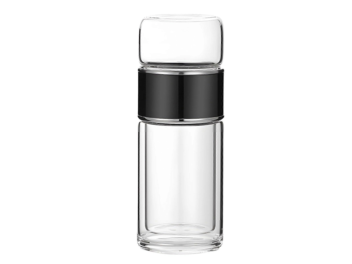 Garrafa Infusora De Chá Em Vidro De Parede Dupla Com Filtro De Aço Inoxidável Para Chá A Granel, 500ml (16,9oz)