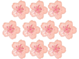 Tachinhas Decorativas Para Fixar Recados, Conjunto De 10 Tachinhas Em Formato Flor Cerejeira, Em Resina E Metal, Rosa