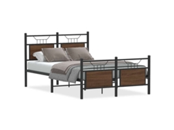 Bed Frame, Bed Frames Vidaxl Marrom Madeira Processada (120 X 190 Cm)