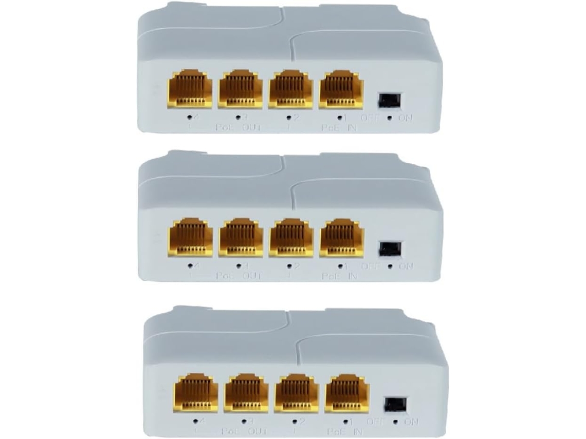 Extensor Poe de 4 Portas 10/100/1000 Mbps, 1 Entrada, 3 Saídas, Gigabit Poe SFUSHOS
