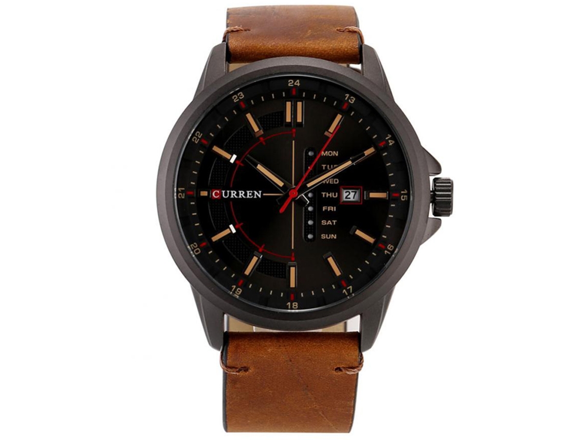 Reloj De Pulsera Para Hombres De Aleación De Moda Con Esfera Redonda Y Display Analógico (negro+caqui)