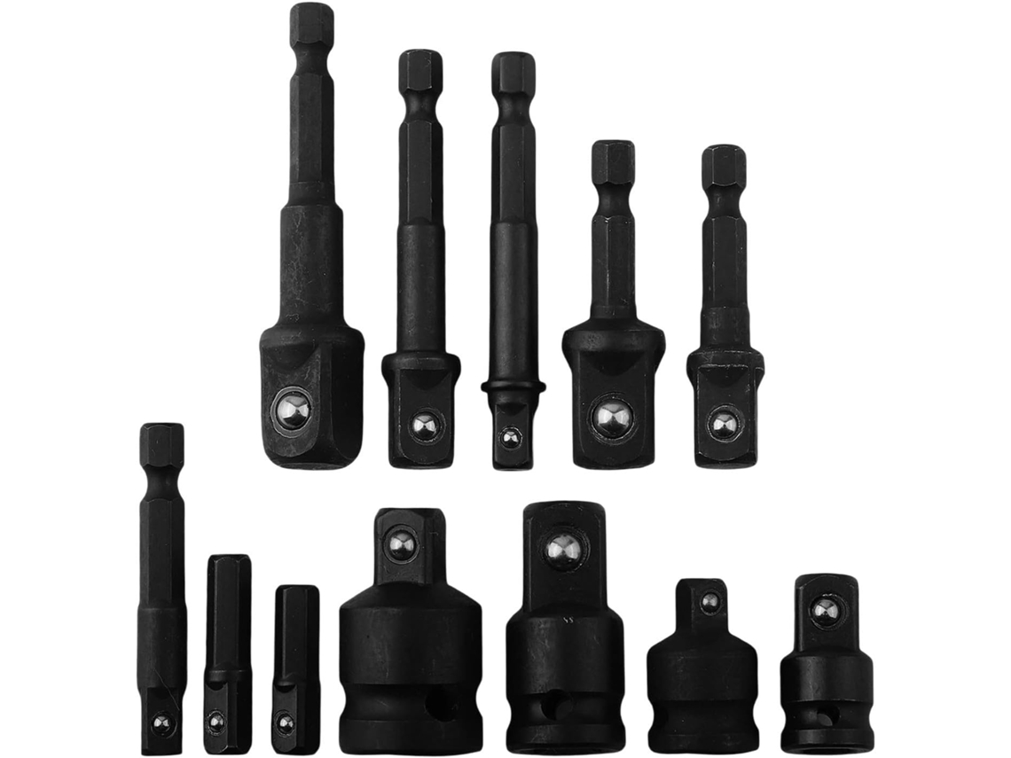 Conjunto De 12 E Para Impacto, Encaixes 1/2", 3/8" 1/4", Redutores