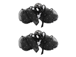 2 Unidades De Pinça De Cabelo Com Laço De Tul Preto Para Mulheres E Meninas