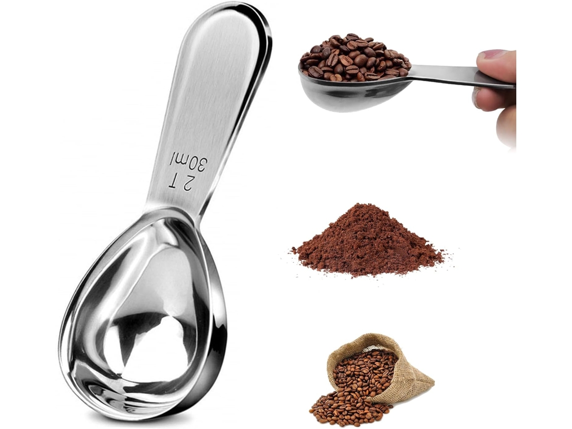 Colher Medidora De Café 30 Ml, Com Cabo Curto, Em Aço Inoxidável. Para Máquina De Café Com Design Reutilizável E Fácil Limpeza